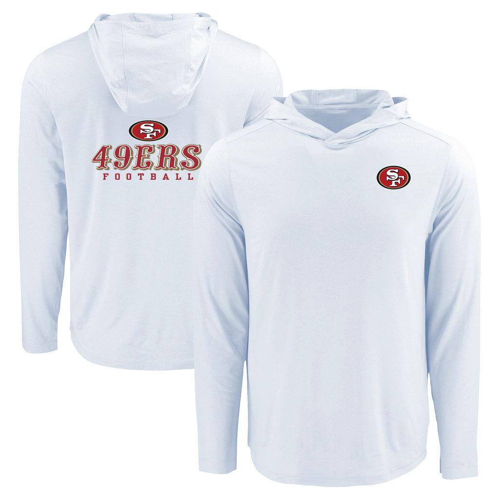 Men 2026 NFL San Francisco 49ers Hooded long sleeved T-shirt white 05